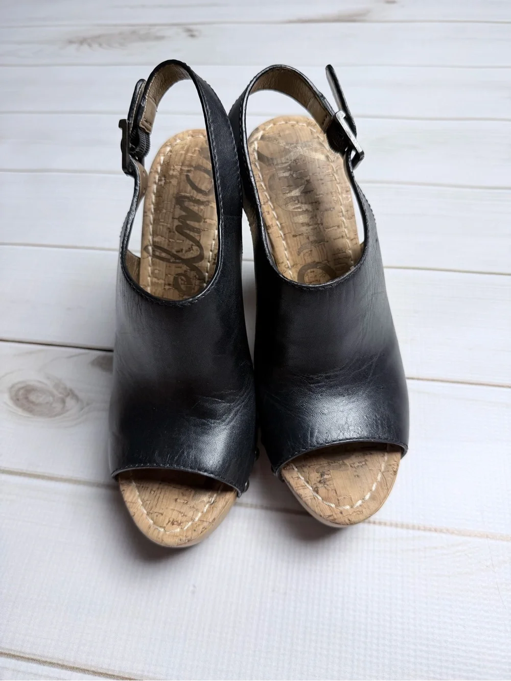 Sam Edelman Camilla Studded Wooden Wedge Platform Sandals - Size 7
